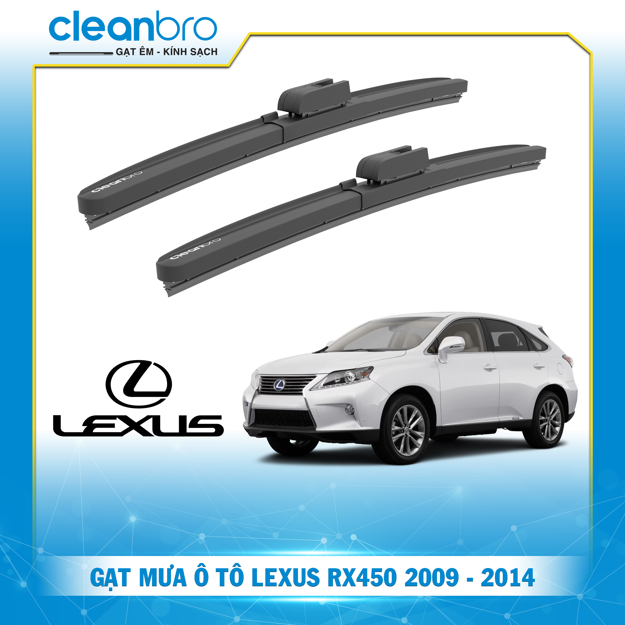 Gạt mưa ô tô hiệu ứng lá sen Lexus RX450 [2009-2014]